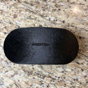 Tom Ford Sunglasses Hard Case Only  Black Velvet Brown Inside Clamshell Eyeglass